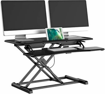 bonVIVO Höhenverstellbarer Schreibtisch-Aufsatz 95 x 40 - Sit-Stand-Erhöhung Macht Jede Workstation zum Standing Desk - Belastbar bis 15 kg - Schwarz - 8