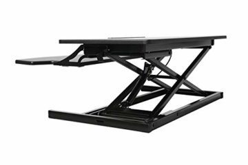 Ribelli Höhenverstellbarer Schreibtischaufsatz - passend für Zwei Bildschirme, Tastaturablage - Gasdruckfedern - Schreibtisch höhenverstellbar 11 bis 52 cm - 4